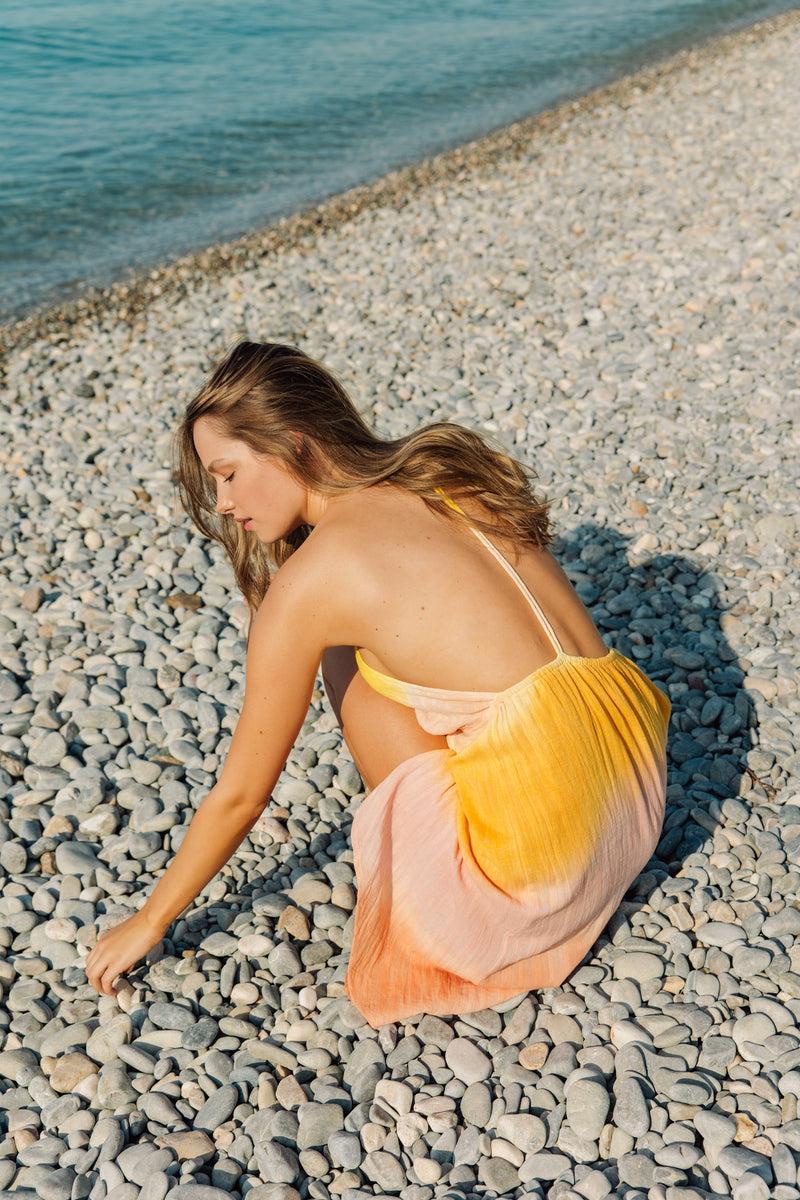 Sundress CELIA DRESS TIE AND DYE MIX PEACH