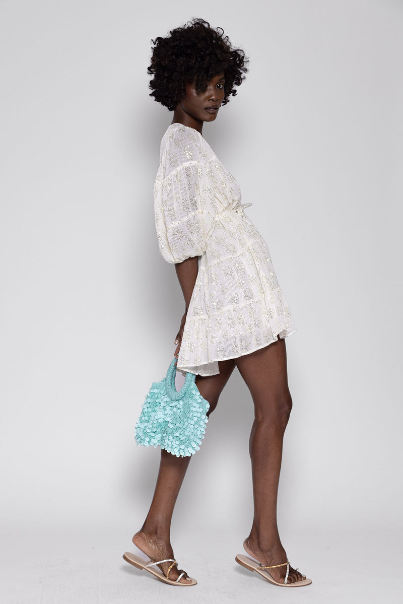 Sundress COLOMBE SHORT DRESS MOOREA WHITE