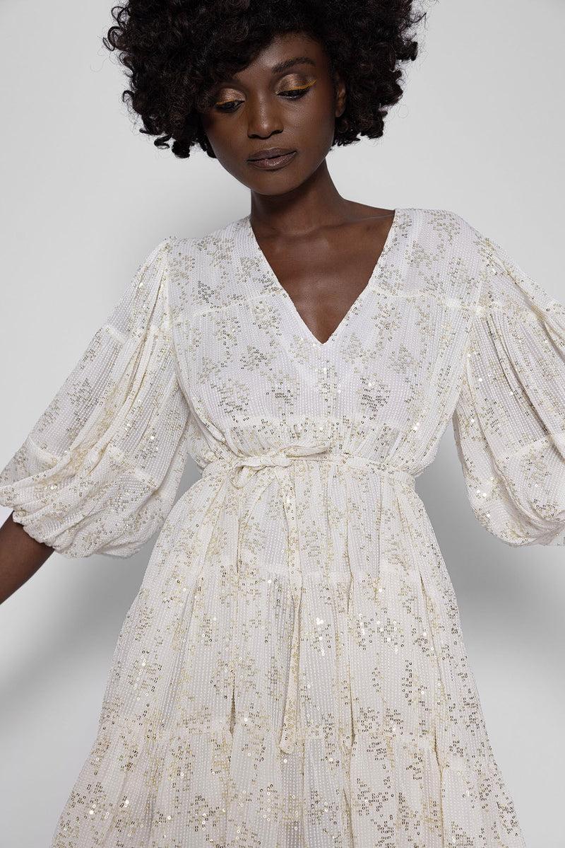 Sundress COLOMBE SHORT DRESS MOOREA WHITE