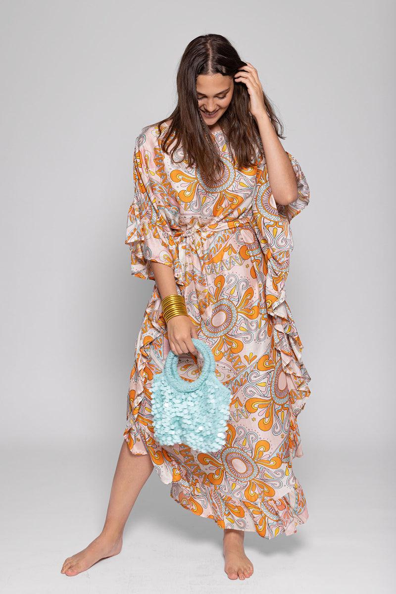 sundress DIANA COVER UP HAVANA AQUARELLE