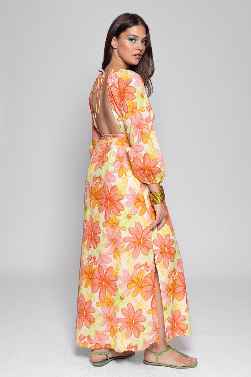 sundress GAELLE LONG DRESS RIVIERA PRINTEMPS