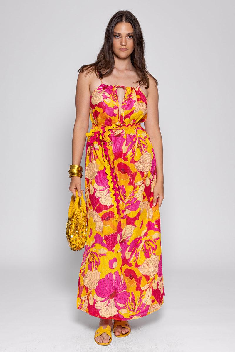Sundress GRACE LONG DRESS FLOWERS PRINT