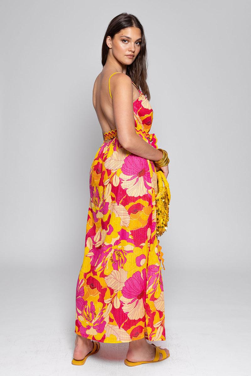 Sundress GRACE LONG DRESS FLOWERS PRINT