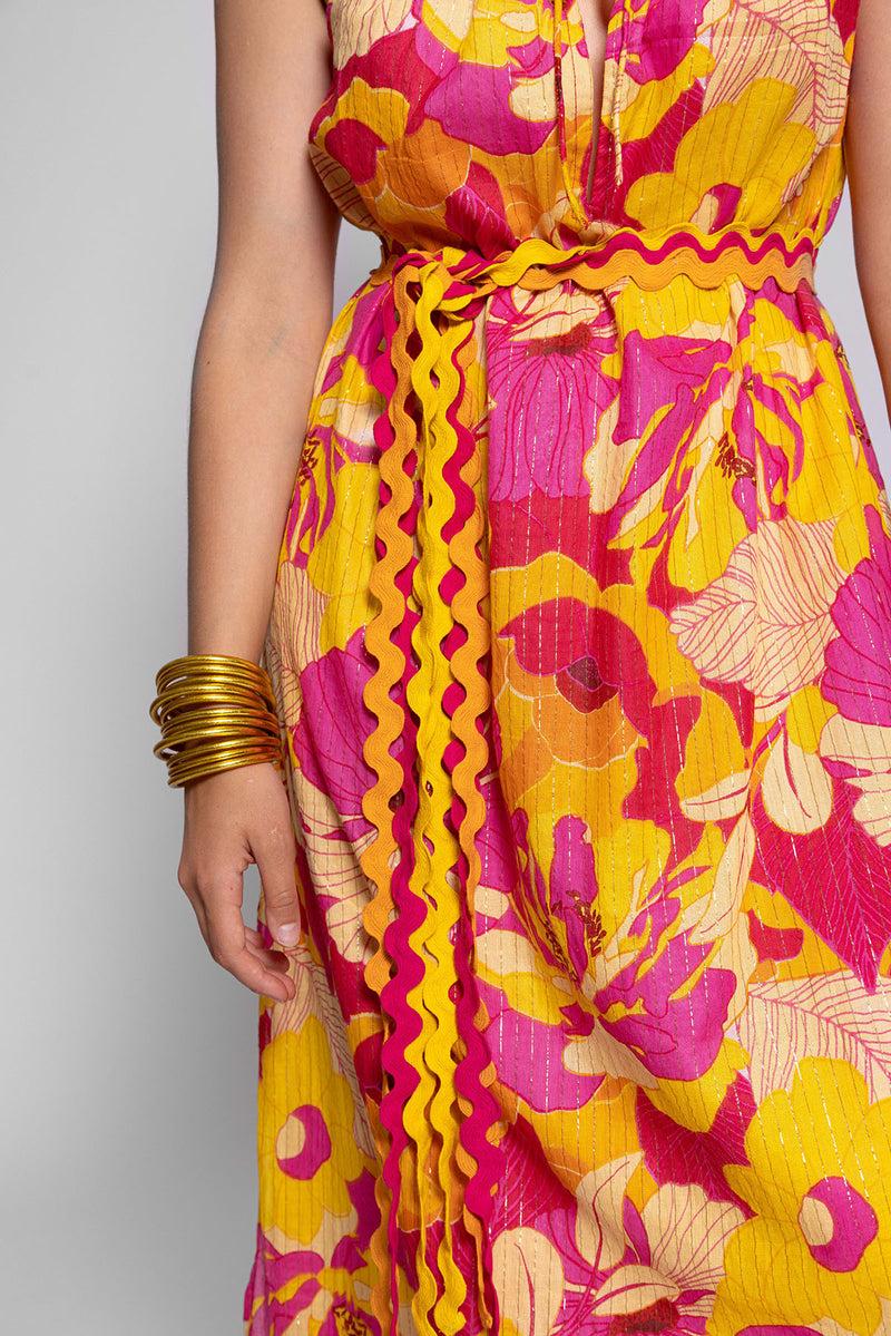 Sundress GRACE LONG DRESS FLOWERS PRINT