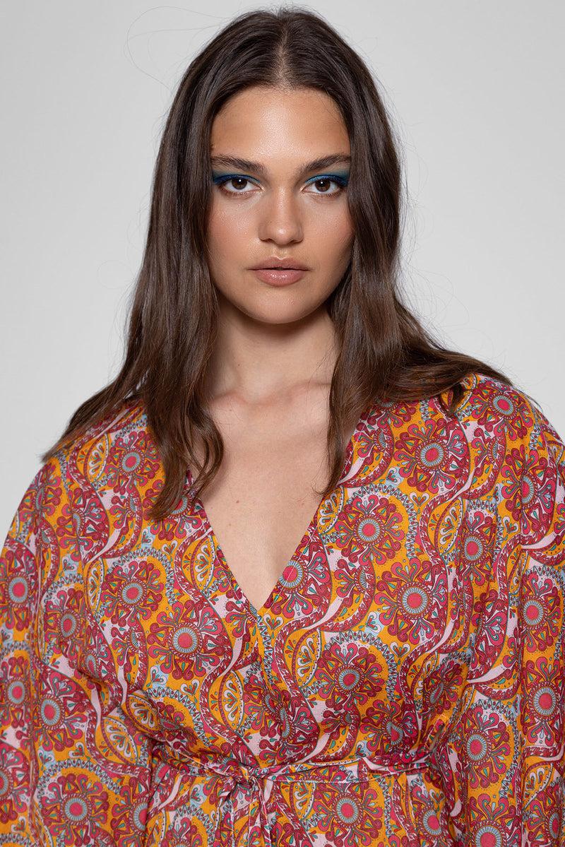 Sundress HELENE CAFTAN MINI HAVANA