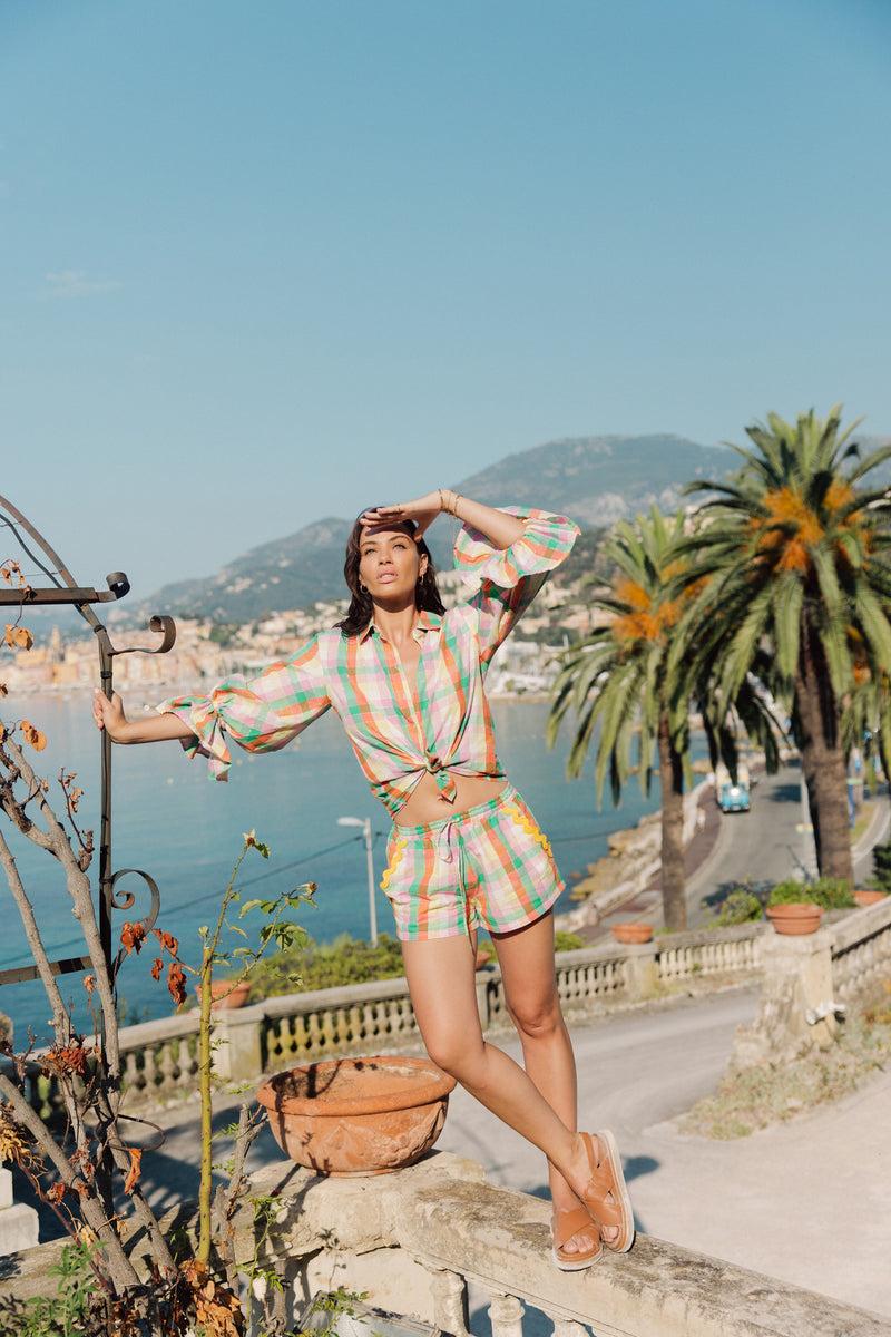 sundress JANINA SHORT GINGHAM MULTICOLOR