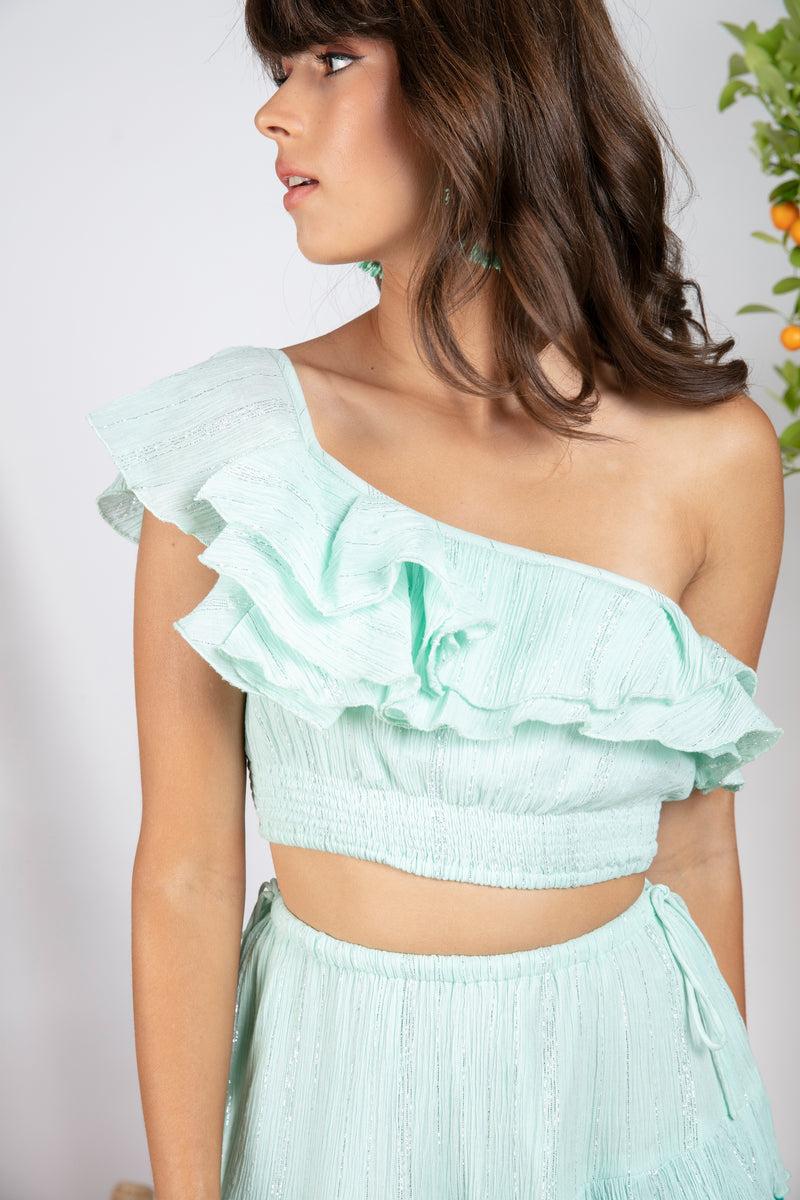 Sundress JANNY CROP TOP POOL / SILVER