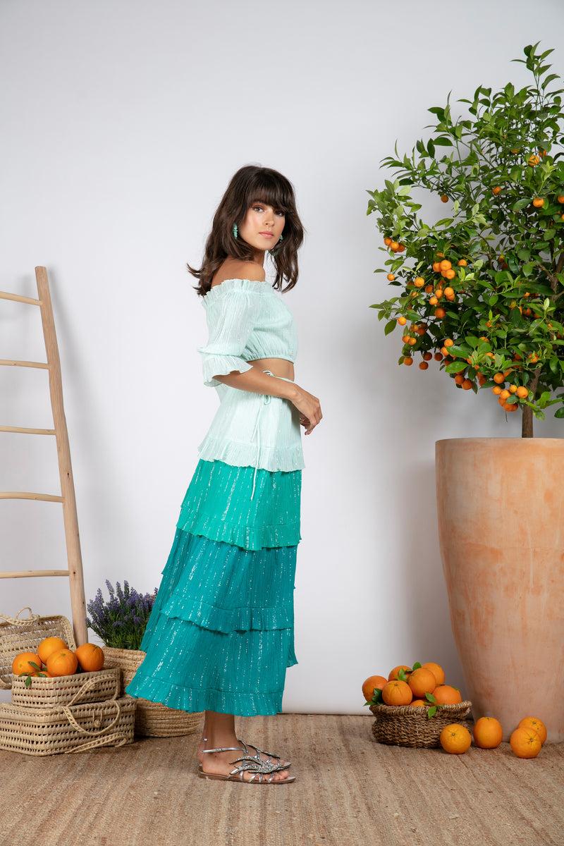 Sundress JANNY CROP TOP POOL / SILVER