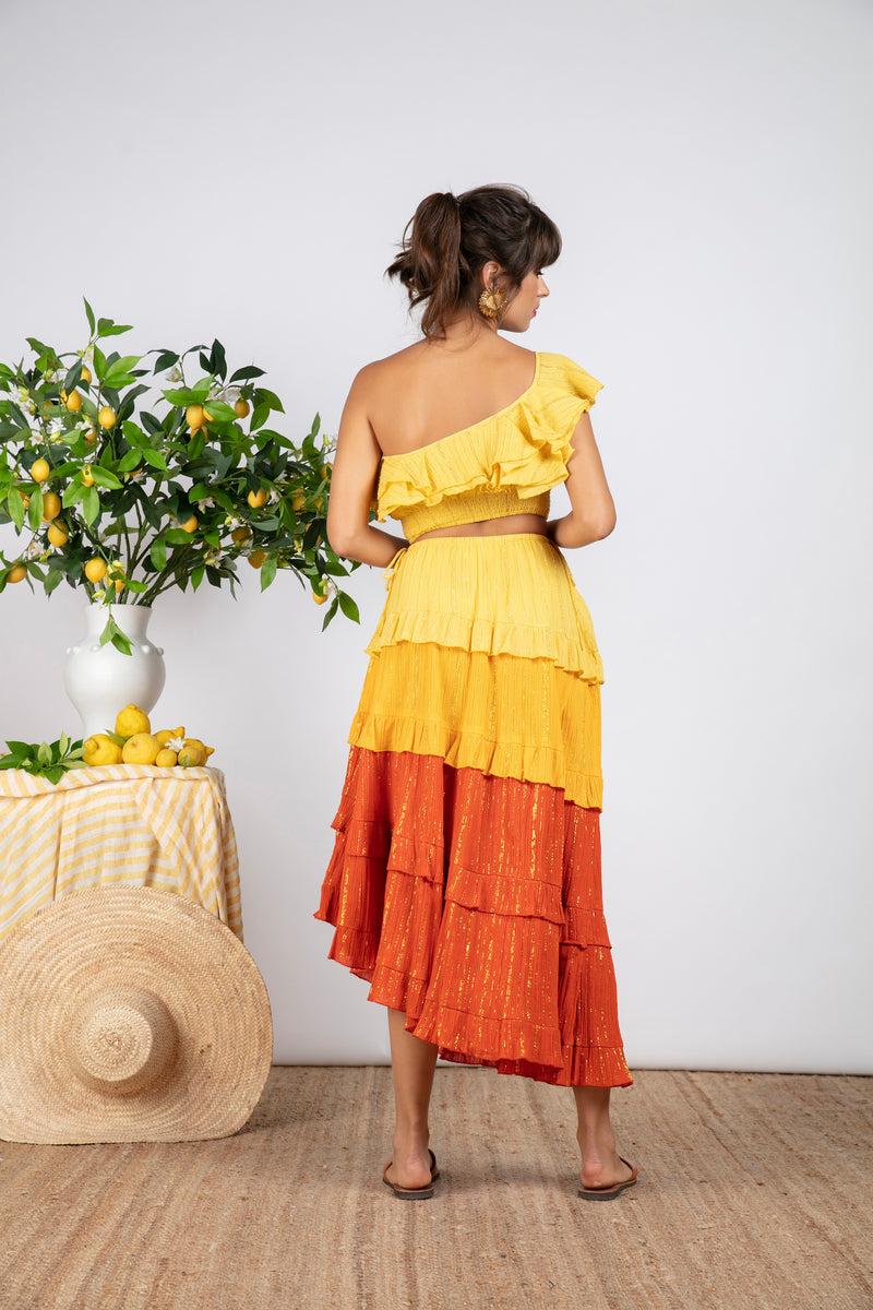 Sundress JANNY CROP TOP YELLOW / GOLD