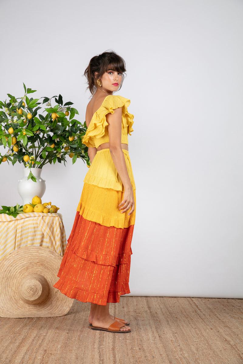 Sundress JANNY CROP TOP YELLOW / GOLD