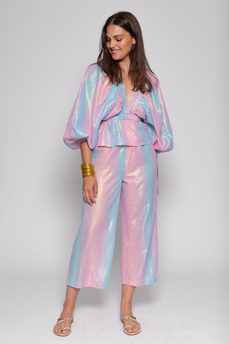 sundress JORDAN PANT MEERU PINK & POOL