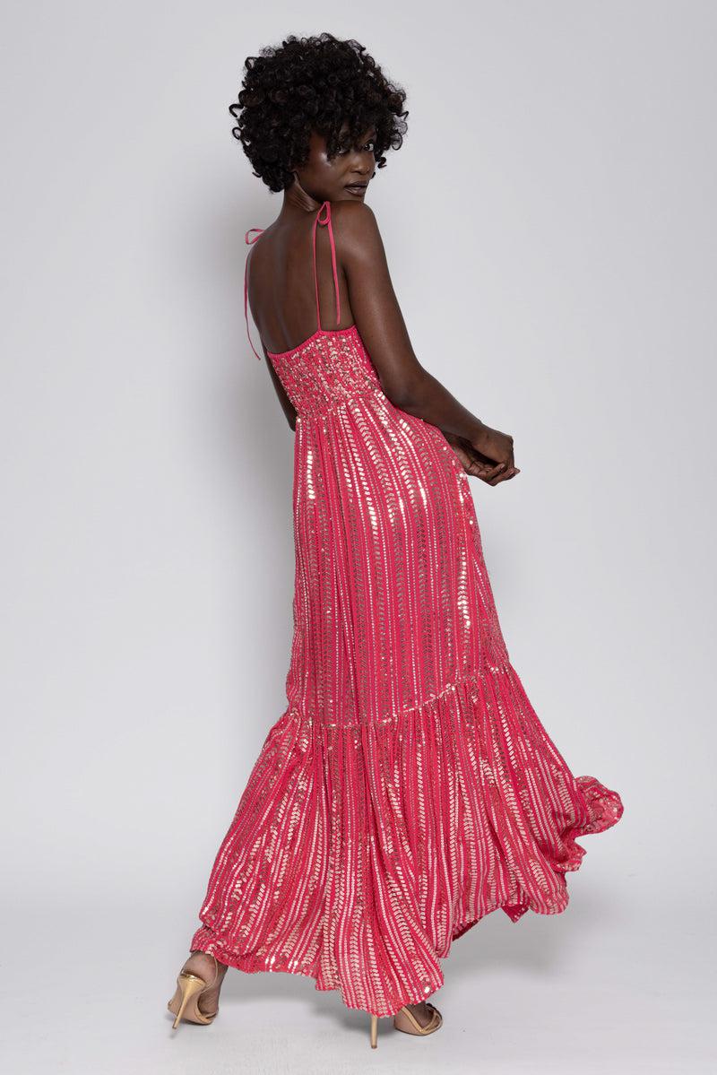 sundress LAURINE LONG DRESS BORA BORA RASPBERRY