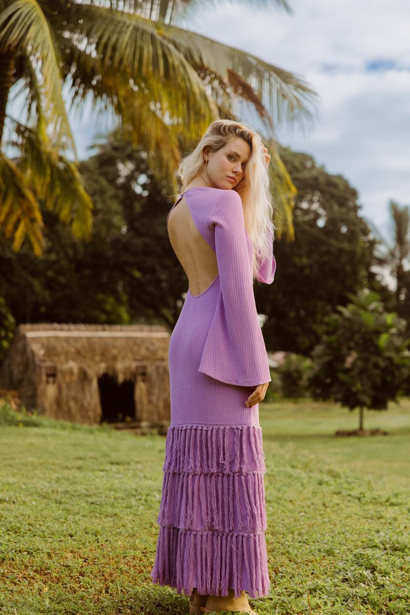 sundress LISON LONG DRESS KNIT LAVENDER