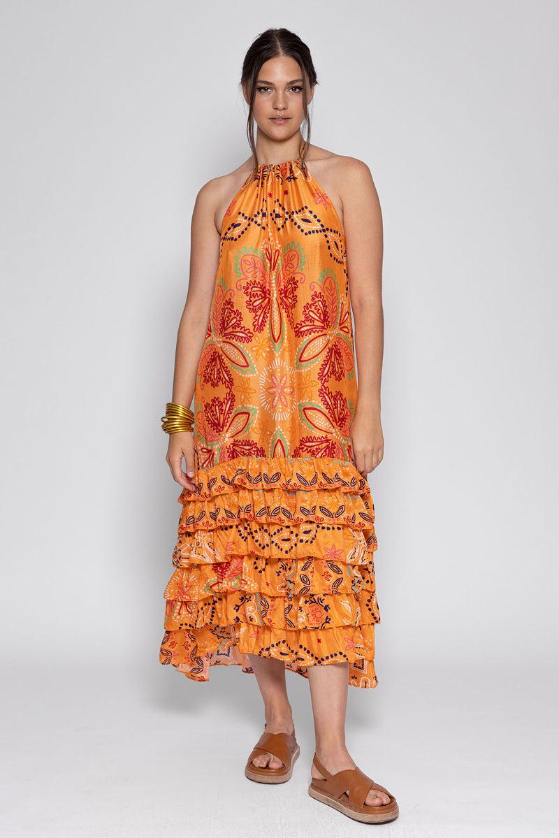 Sundress MARION LONG DRESS SAINT TROPEZ ORANGE