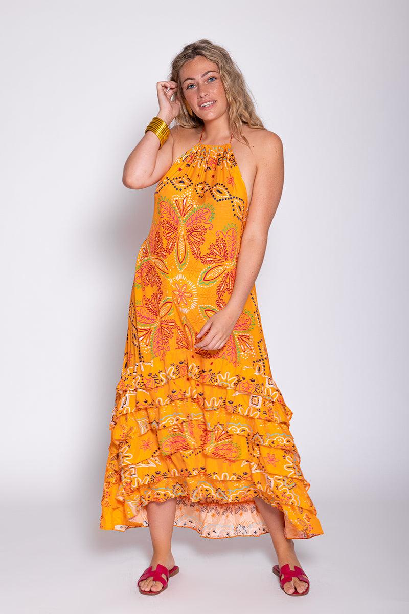 sundress MARION LONG DRESS SAINT TROPEZ ORANGE