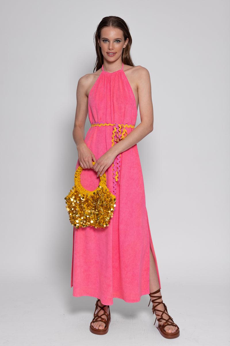 sundress MARLA LONG DRESS TERRY LIGHT PINK