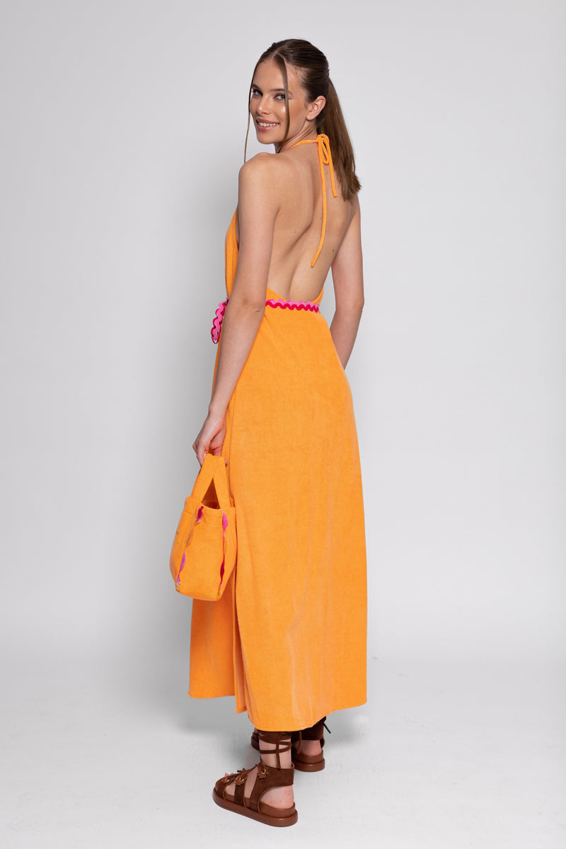 Sundress MARLA LONG DRESS TERRY ORANGE