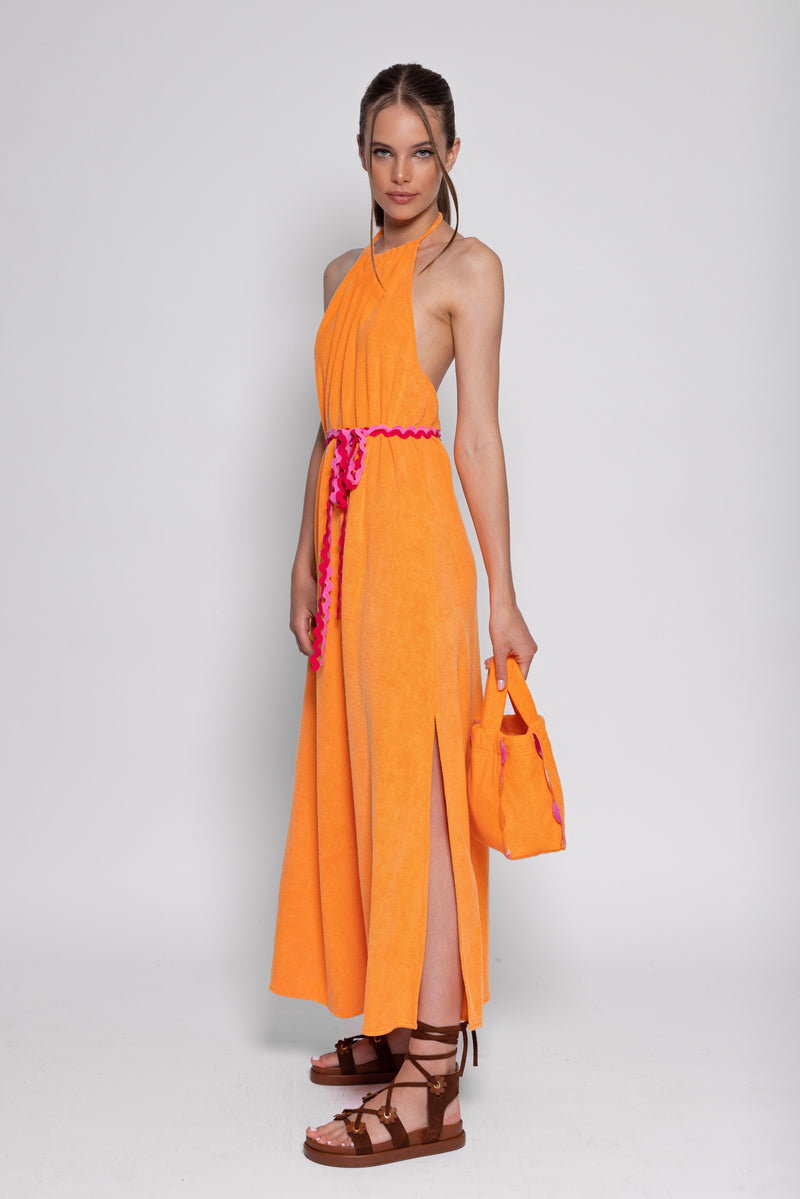 sundress MARLA LONG DRESS TERRY ORANGE