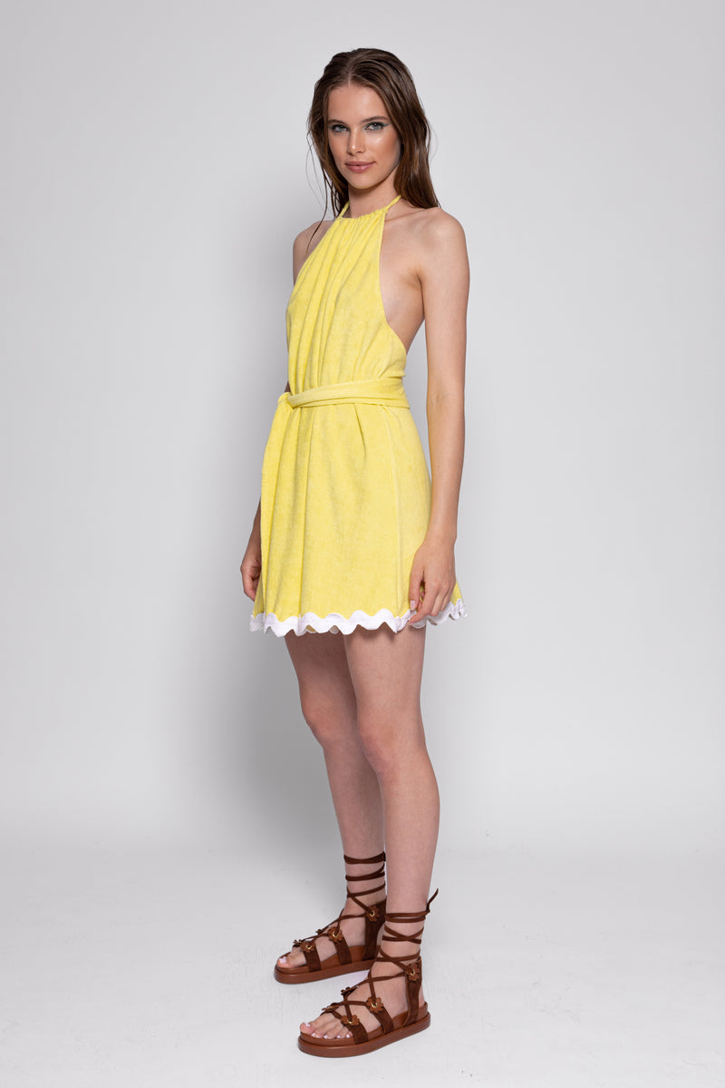 Sundress MARLA SHORT DRESS TERRY LEMON