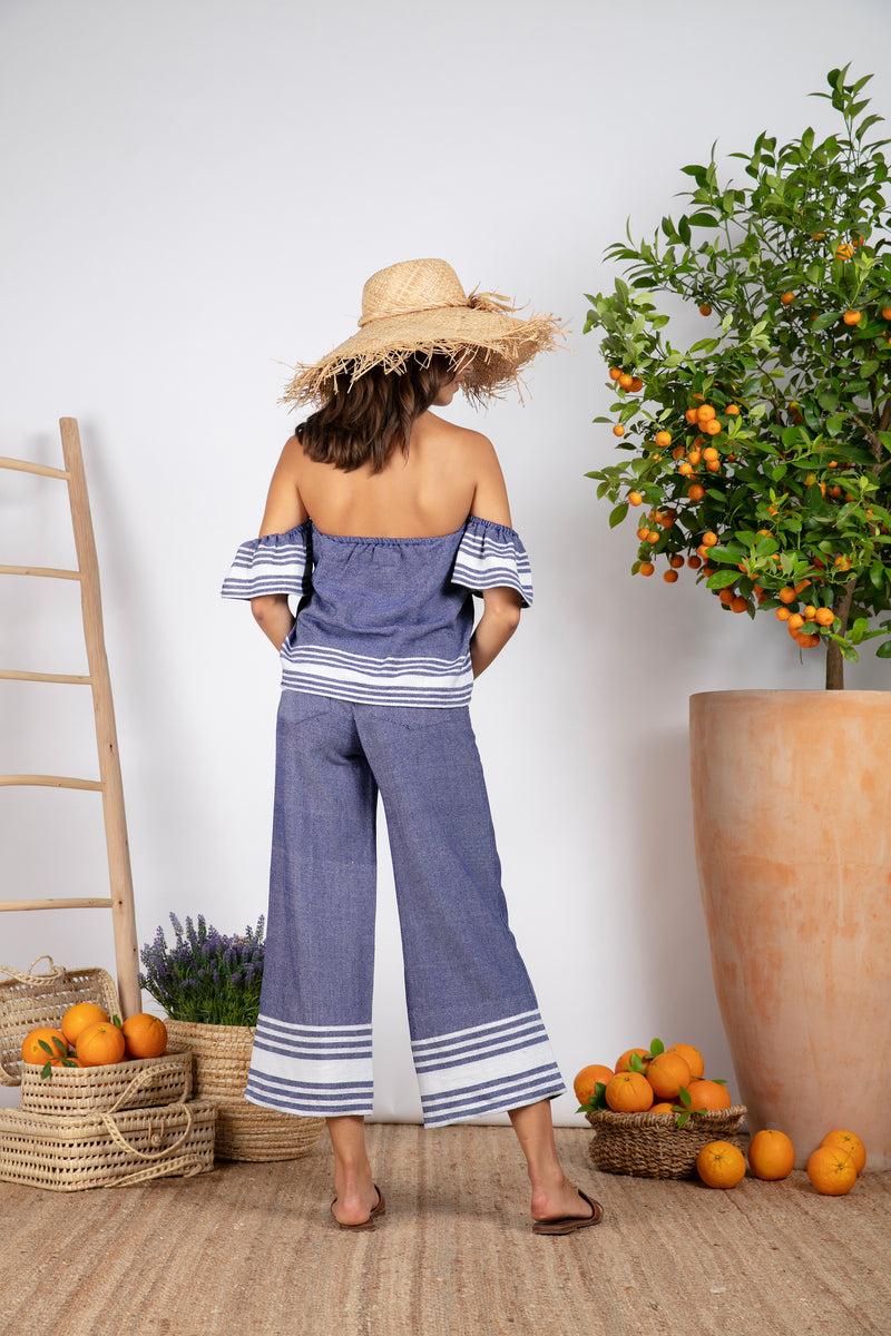 Sundress NIDA PANT HEAVY FOUTA BLUE