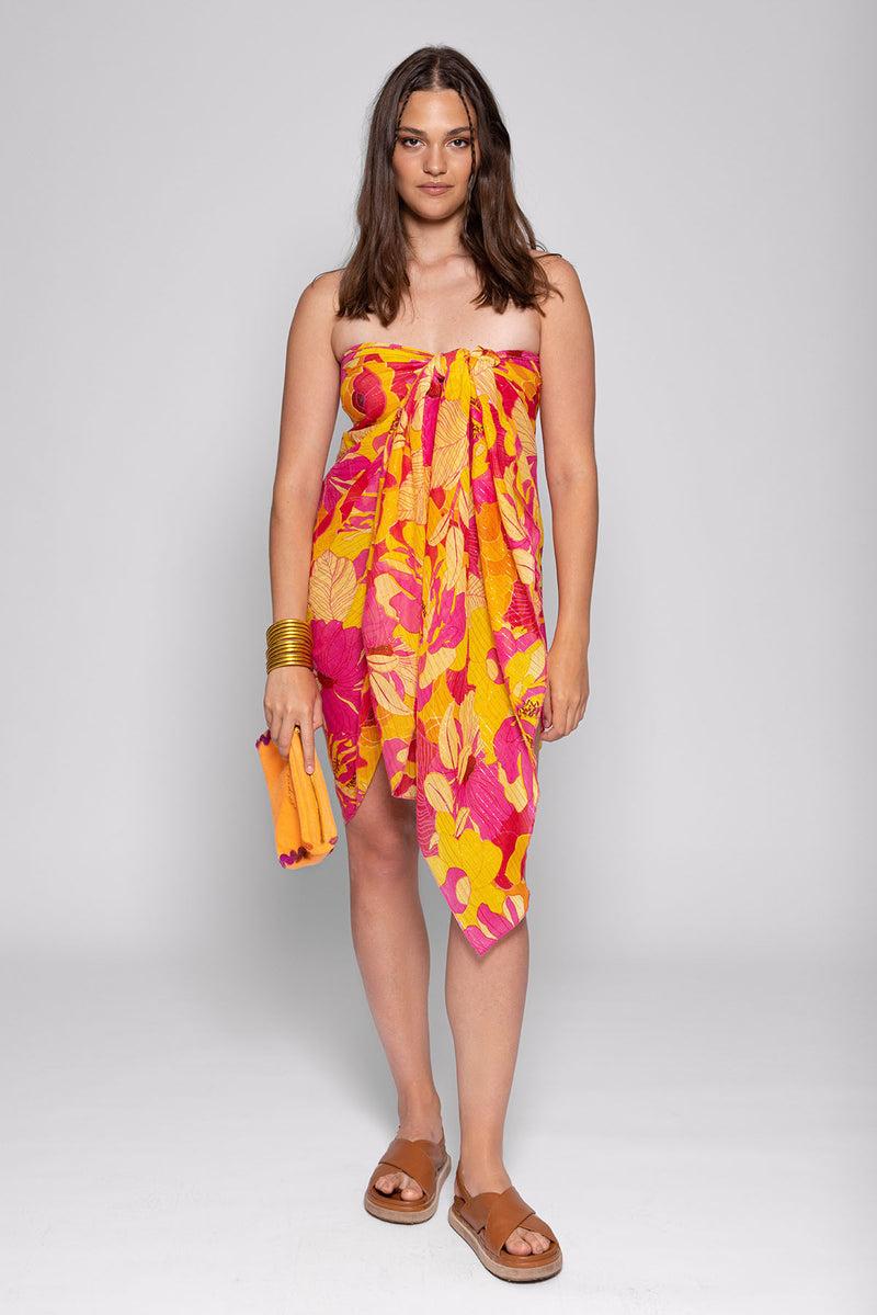 sundress PAREO FLOWERS PRINT