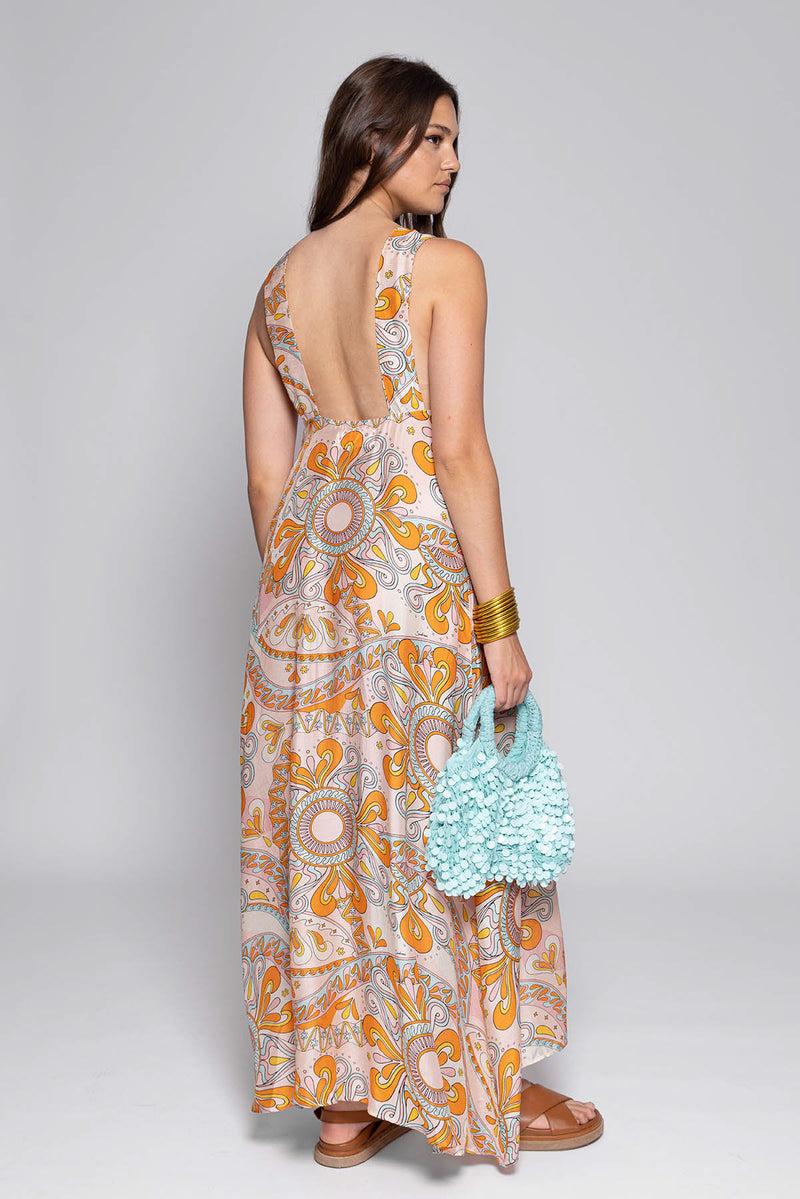 Sundress PAULETTE DRESS HAVANA AQUARELLE