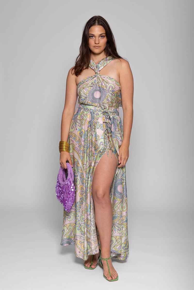 sundress PAULETTE SKIRT HAVANA ICE CREAM