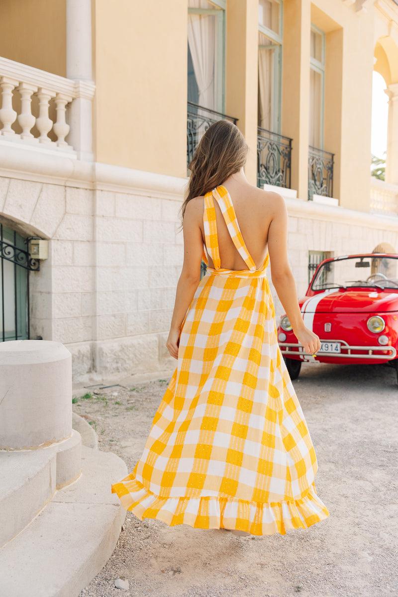 Sundress SERENA DRESS GINGHAM YELLOW