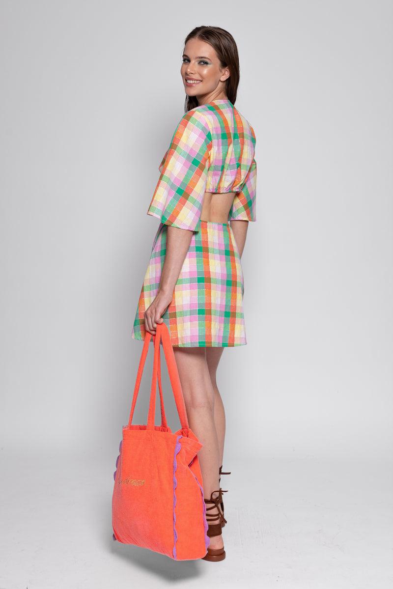Sundress SEVERINE SHORT DRESS GINGHAM MULTICOLOR