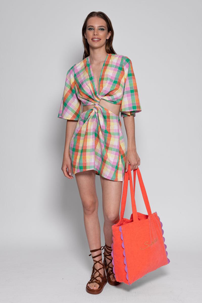 sundress SEVERINE SHORT DRESS GINGHAM MULTICOLOR