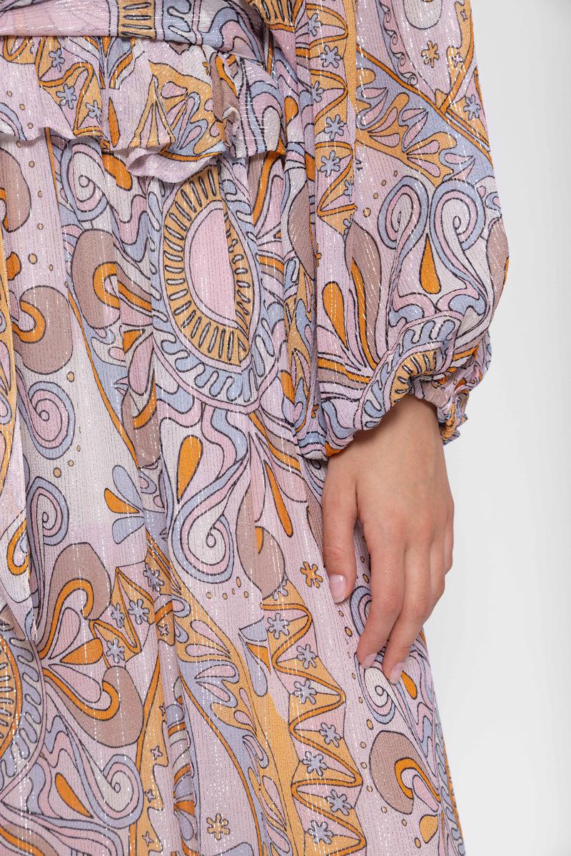 Sundress SIMA LONG DRESS MARBELLA HAVANA MILKSHAKE