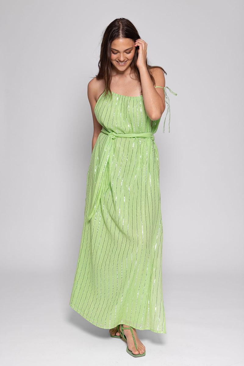 sundress SOLENNE LONG DRESS ATHENE LIME