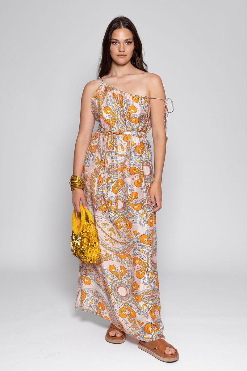 Sundress SOLENNE LONG DRESS HAVANA AQUARELLE