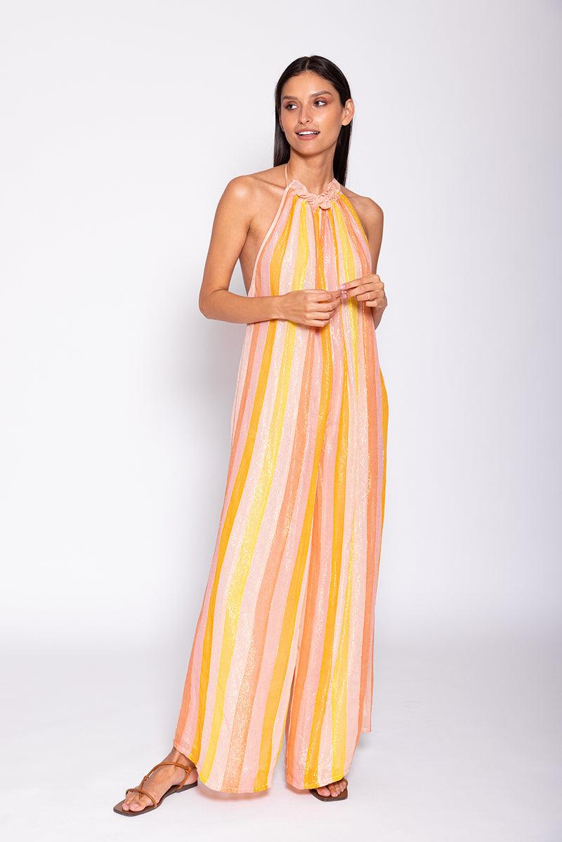sundress SOPHIE JUMPSUIT MARBELLA MIX PEACH