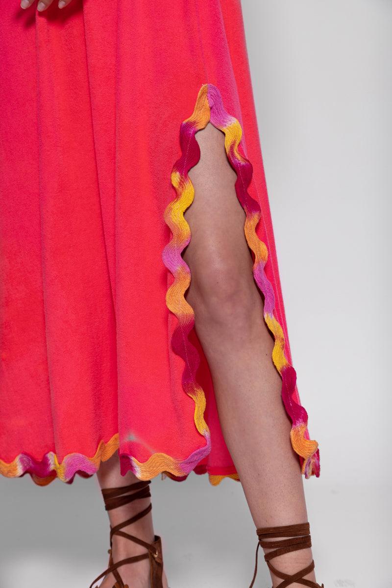 Sundress TINA LONG DRESS TERRY FUCHSIA