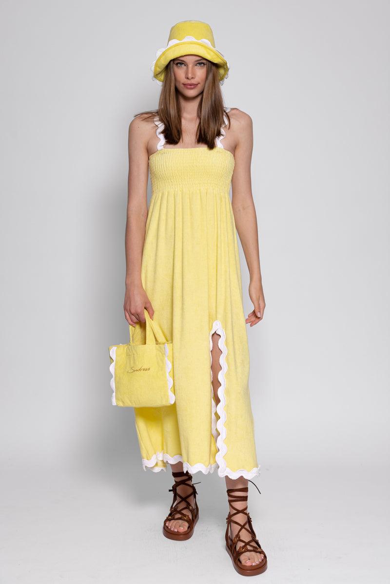 sundress TINA LONG DRESS TERRY LEMON