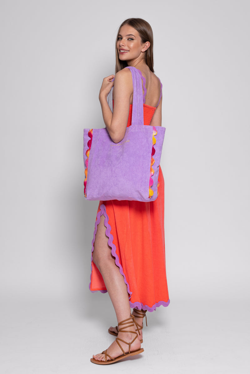 Sundress TINA LONG DRESS TERRY NEON CORAL