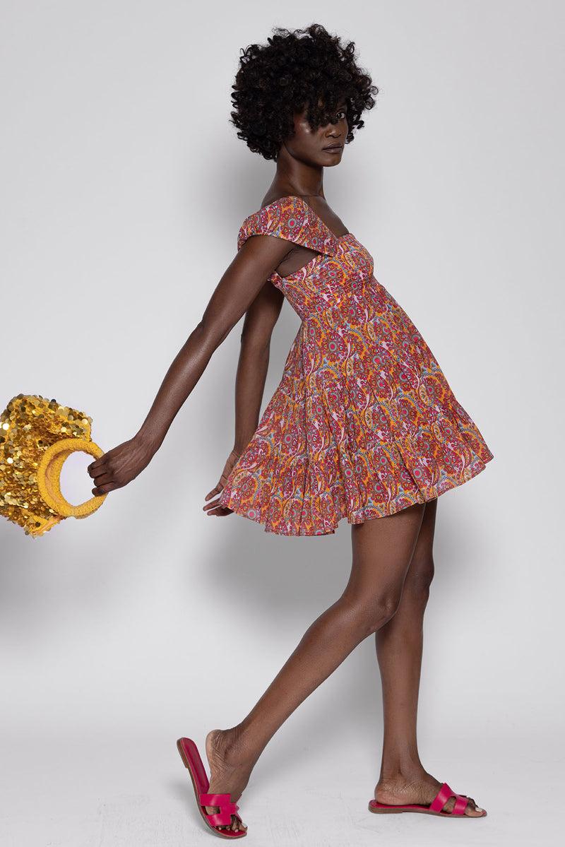 Sundress VIOLETTA SHORT DRESS MINI HAVANA