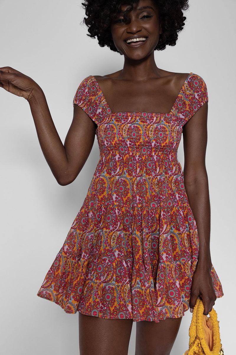 Sundress VIOLETTA SHORT DRESS MINI HAVANA