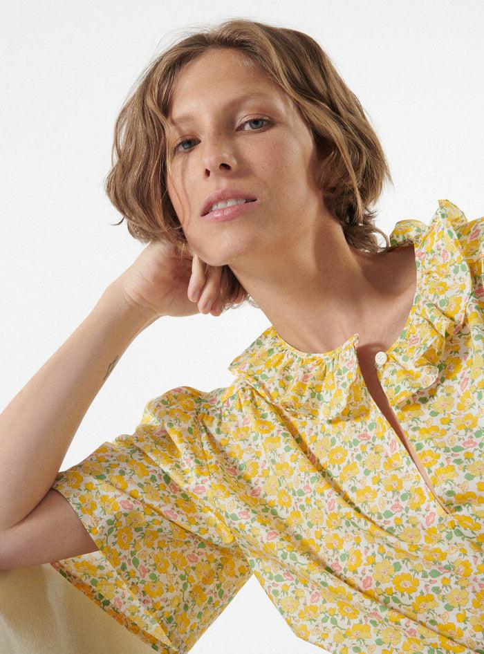 Suzie Winkle Top Swan Camomille
