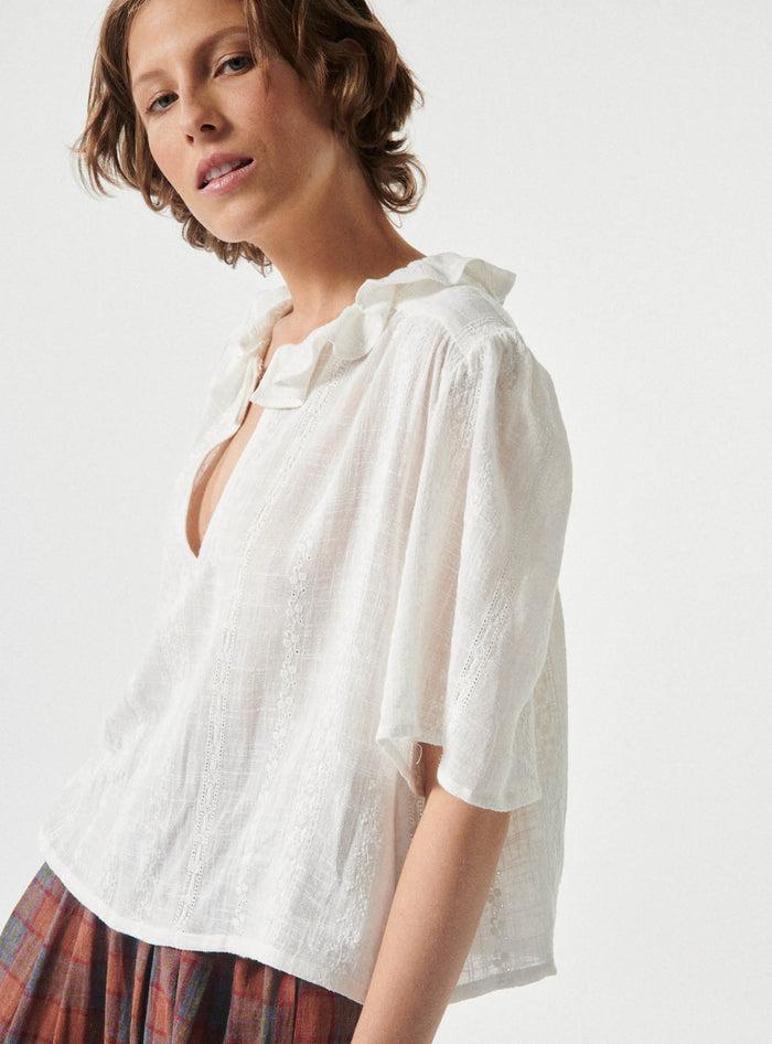 Suzie Winkle Top Swan Orgeat