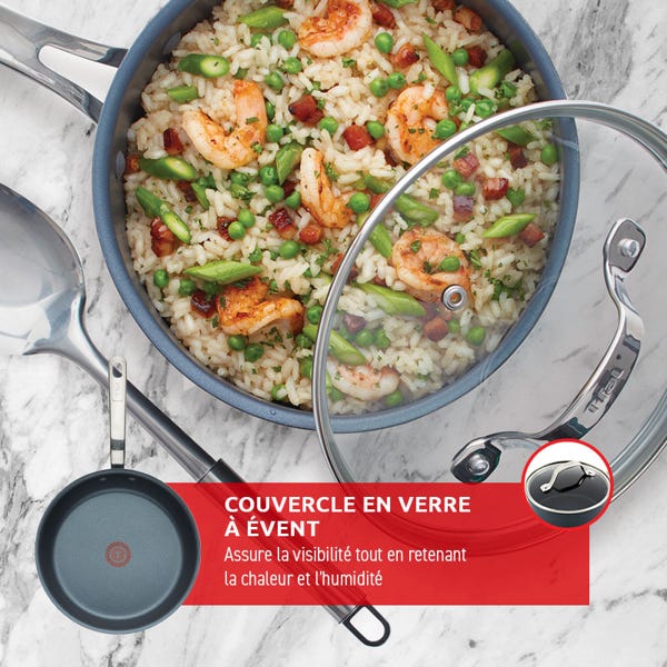 T Fal Batterie T-fal Unlimited Avec Revêtement Antiadhésif Platinum Durable 12 Pièces
