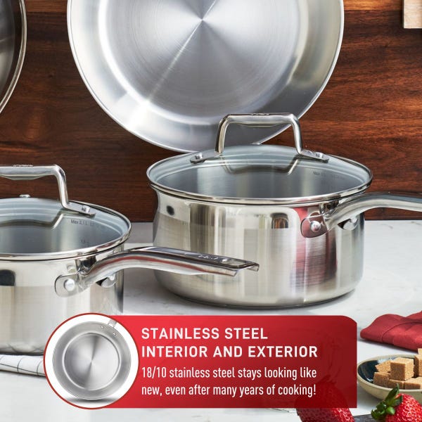 T Fal Ensemble De Cuisine T-fal En Acier Inoxydable 10 Pièces