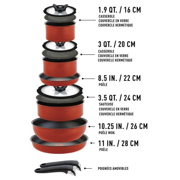 t Fal Ensemble T-fal Ingenio Expertise De 13 Pièces Antiadhésives