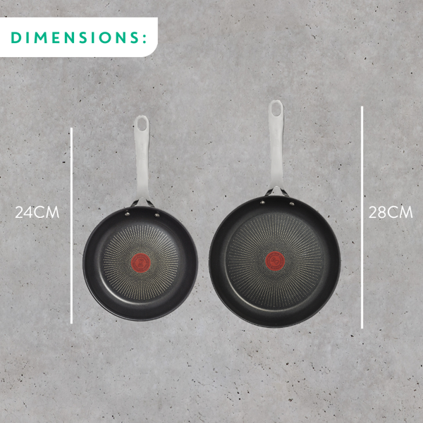 T Fal Poêle à Frire Antiadhésive Et Induction Jamie Oliver 2 Pièces 24cm Et 28cm
