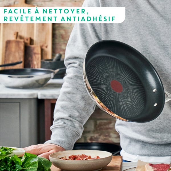 T Fal Poêle à Frire Antiadhésive Et Induction Jamie Oliver 2 Pièces 24cm Et 28cm