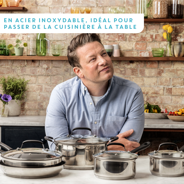 T Fal Sauteuse En Acier Inoxydable Jamie Oliver By T-fal Quick And Easy 25 Cm / 3 2 L