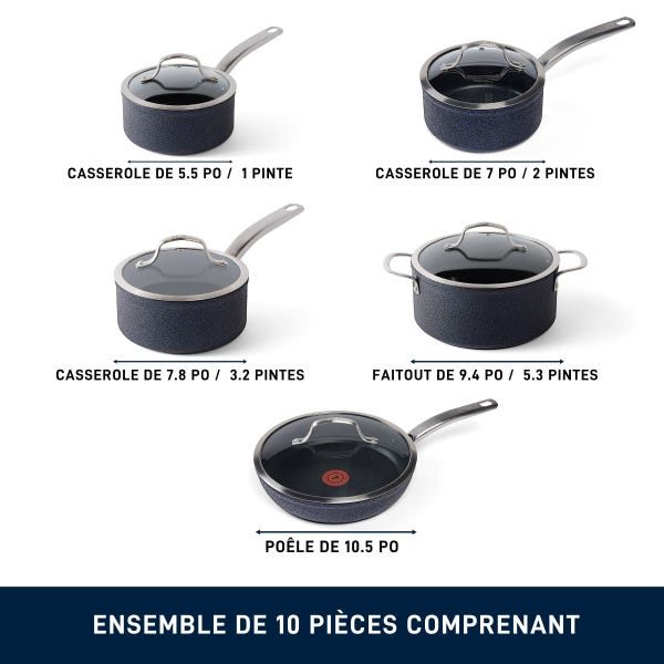 T Fal Ensemble Stone Shield De 10 Pièces