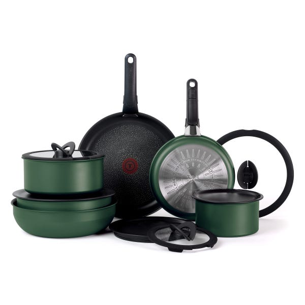 t fal T-fal Ingenio Expertise Non-Stick Cookware 14-Piece Set Green