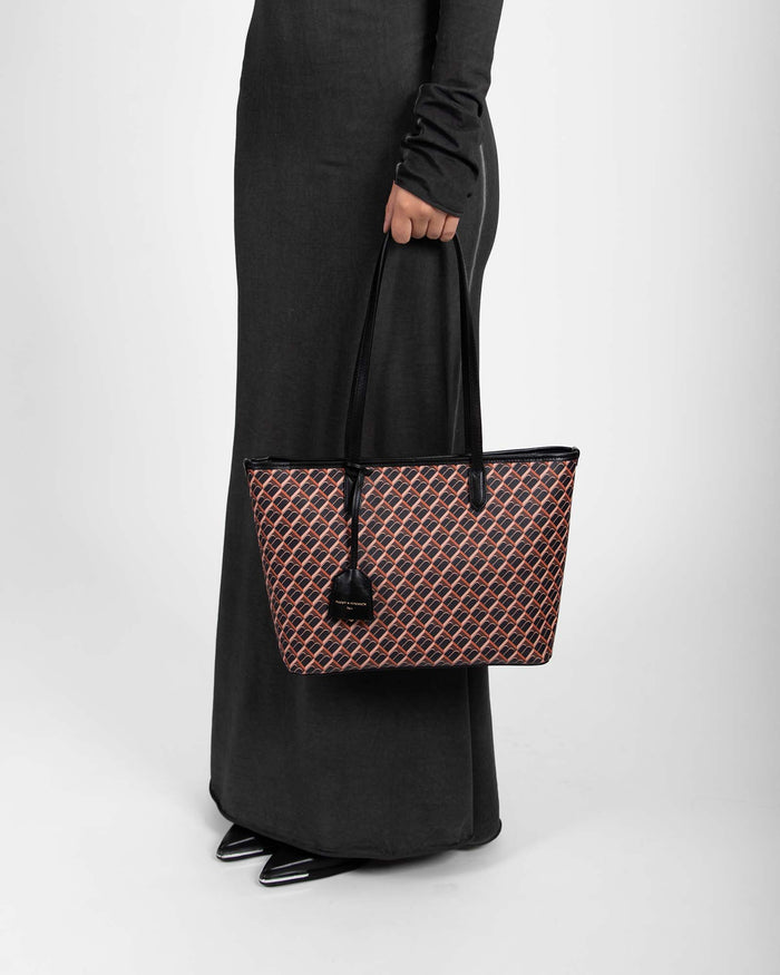 Tammy And Benjamin TOTE MONOGRAM PM - BRUN ET NOIR